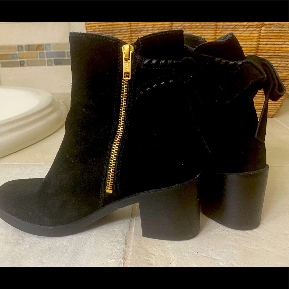 UGG Suede black booties, side zipper